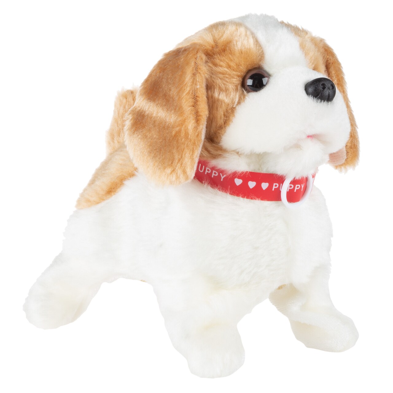 Hey Play Animated Plush Dog Toy Walks Talks Back Flips Battery Operated 2 AA Pet Puppy